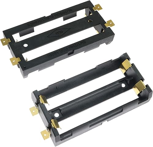 Vista 3 de DGZZI 2pcs 2 Cell 18650 Series Batteries Holder SMD SMT 2 Slot 3.7V DIY Battery Box Storage Case Container with Nickel Plated Phosphor Bronze Pins