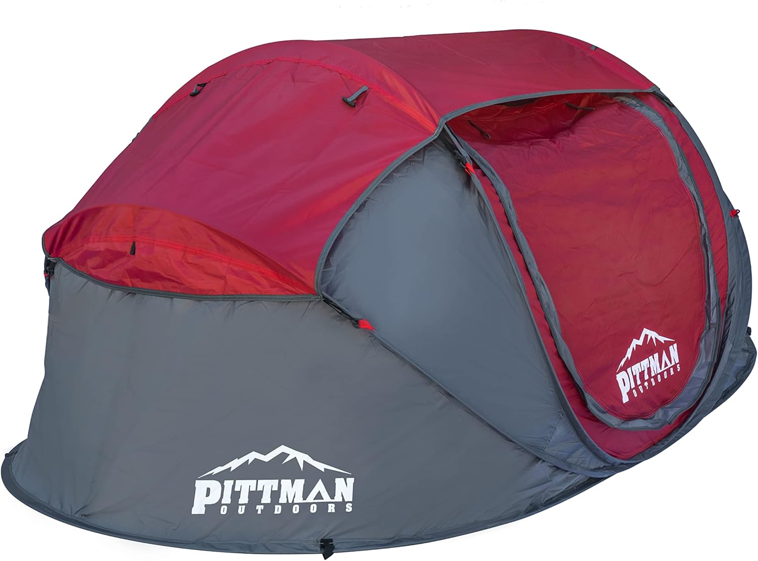 Pittman Outdoors PPI-POPUP2X Instant Set-up 2 Person Pop-up Tent with Large Mesh Window, 7.55'x3.94'x3.2' (Height), Red
