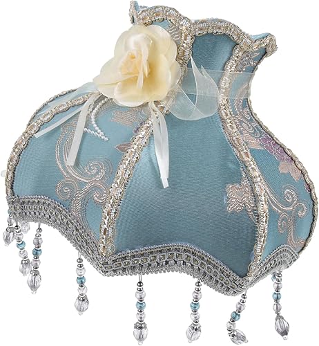 Angoily Pantalla retro vintage pantallas de lámpara de tela con cuentas cubierta de luz para decoración del hogar estilo aleatorio