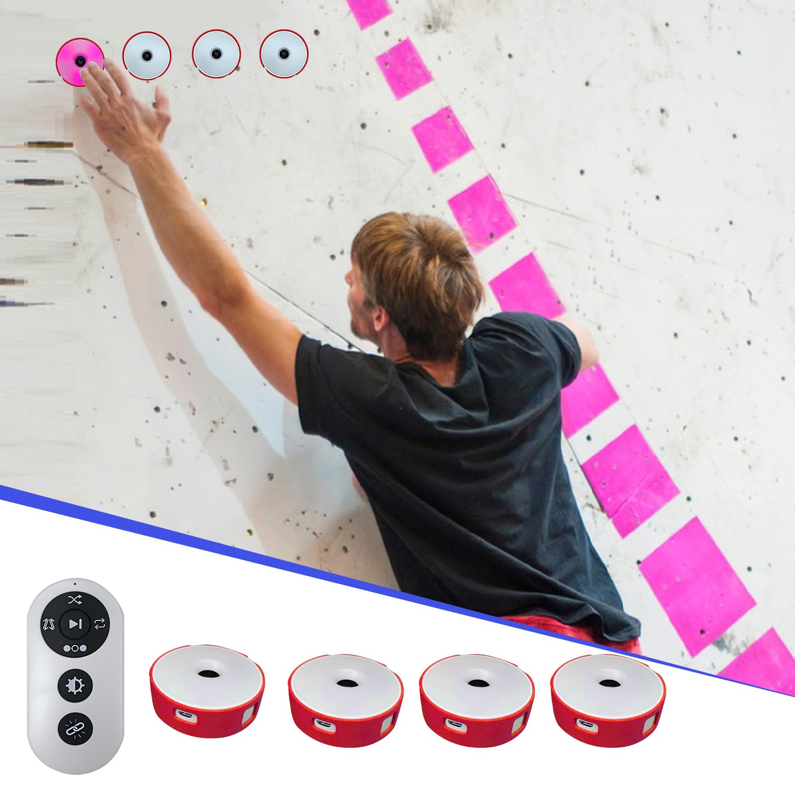 Lumières d'entraînement de réaction, 4 modes de lumières d'agilité de sport, kit d'entraînement avec chargement USB, lumières d'entraînement de réaction de sport, vitesse pour athlètes, entraîneurs de
