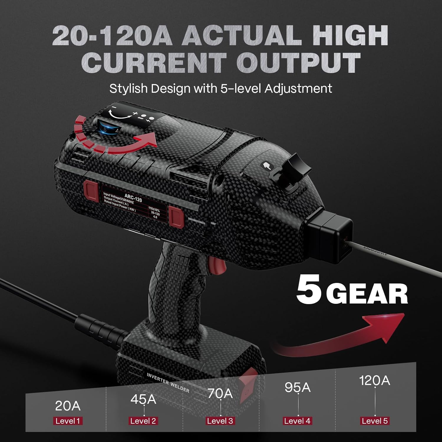 ARCCAPTAIN 120A Handheld Welder with Fire Resistant 16 inches Gloves
