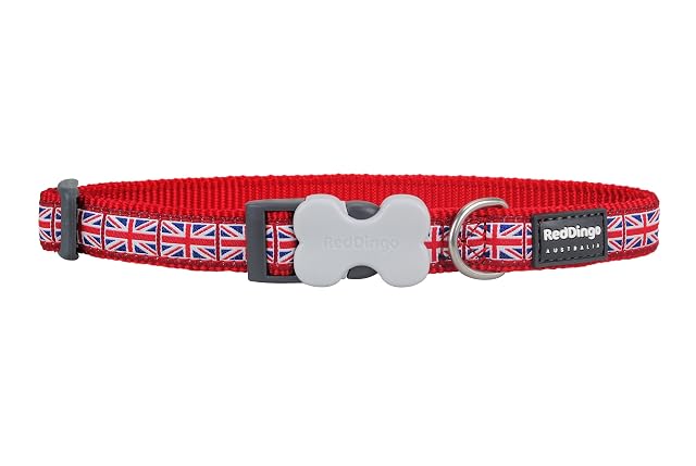 Disabled-Signs.com Red Dingo - Collar de Perro con diseño de Bandera de Reino Unido, S, 12 mm, tamaño…