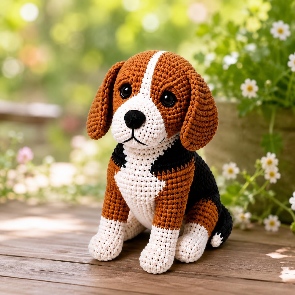 Hookcrafted DIY Beagle Dog Amigurumi Crochet Kit, Complete Yarn Crochet Supplies with Instructions, Cute Animal Craft Starter Kit, Handmade Gift for Crochet Lovers