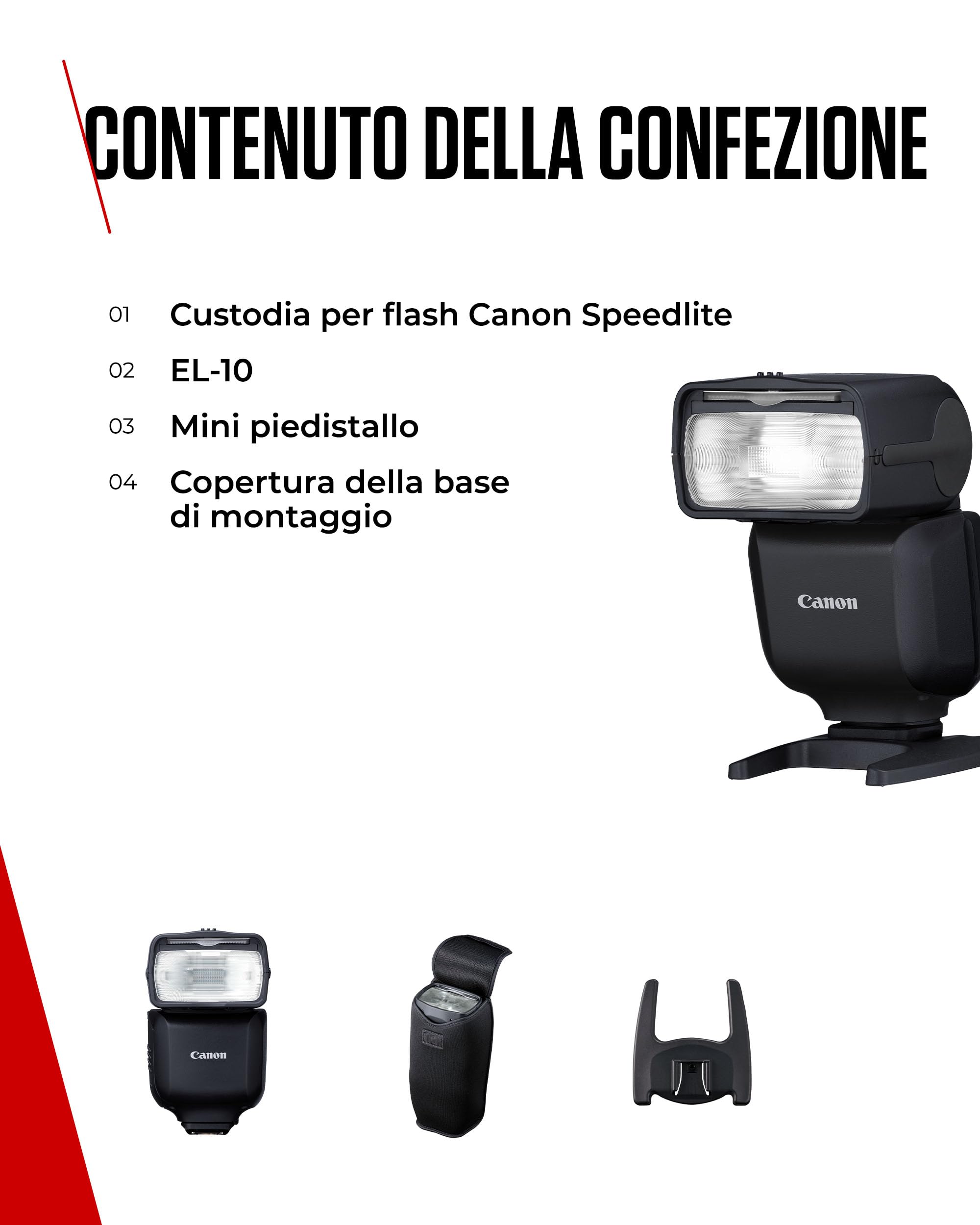 Canon Speedlite EL-10 Flash con E-TTL II, gamma 1/1-1/1024, attacco multifunzione, leggero
