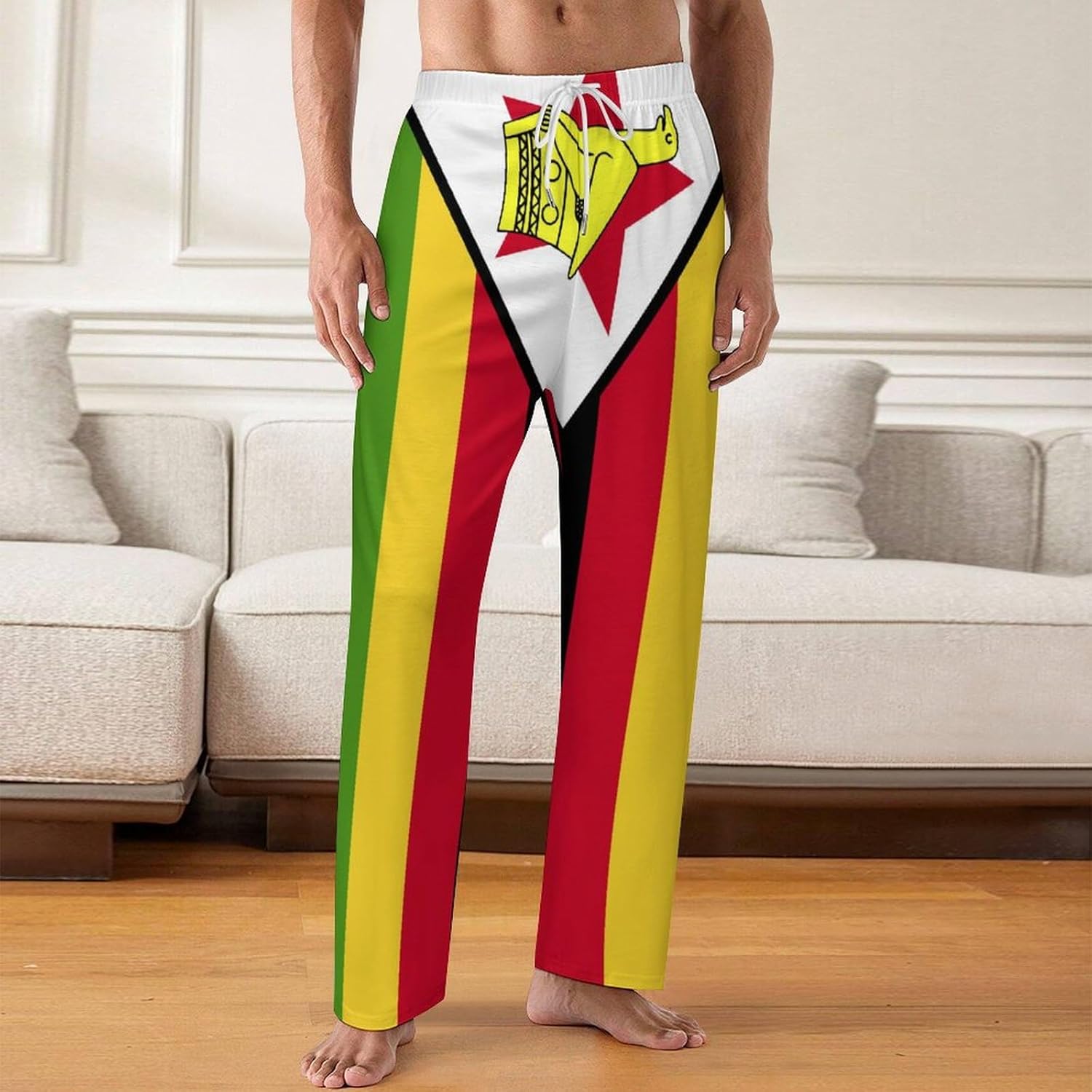 Adugen Origei Comfortable Men Dominican Flag Pyjamas Bottoms Party Homewear Fall/Winter Long Cool Pants