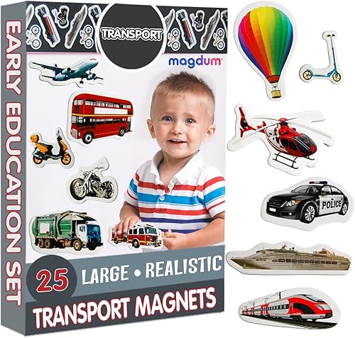 Magdum 25 imanes de nevera para niños pequeños  Imanes de transporte para niños pequeños para refrigerador  Imanes para niños pequeños  Animales