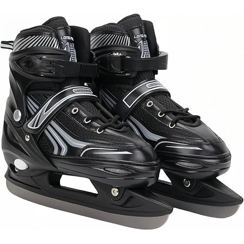 Ice Skates With Adjustable 4 Sizes for Boys, Girls, Youth, Men, Women and Beginners - Hockey Skates