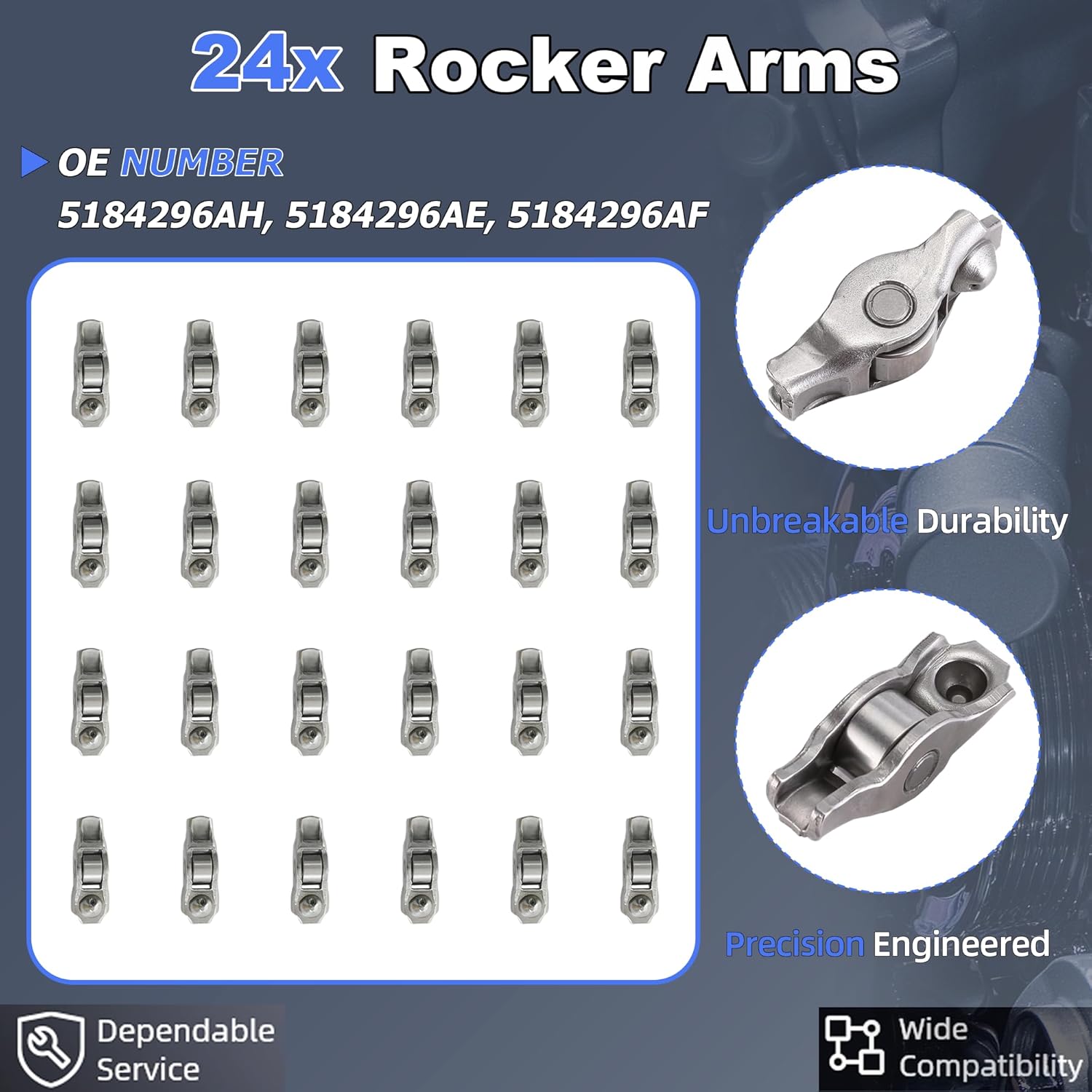 3.6 Pentastar 4Pcs Camshaft w/Rocker Arms & Lifters Kit Fit for Ram 1500 Dodge Durango Jeep Grand Cherokee Wrangler Chrysler 200 300 3.6L V6 2011-2016 Replace# 5184377AG 5184378AG