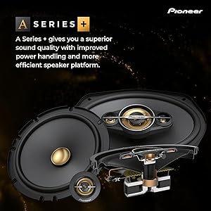 PIONEER A-Series Plus TS-A1681F 6.5 4-Way Speakers (Pair) 350W Max, Balanced Sound + Smooth Treble, Enhanced Bass, Ideal Factory Upgrade, Installation Adaptors Included