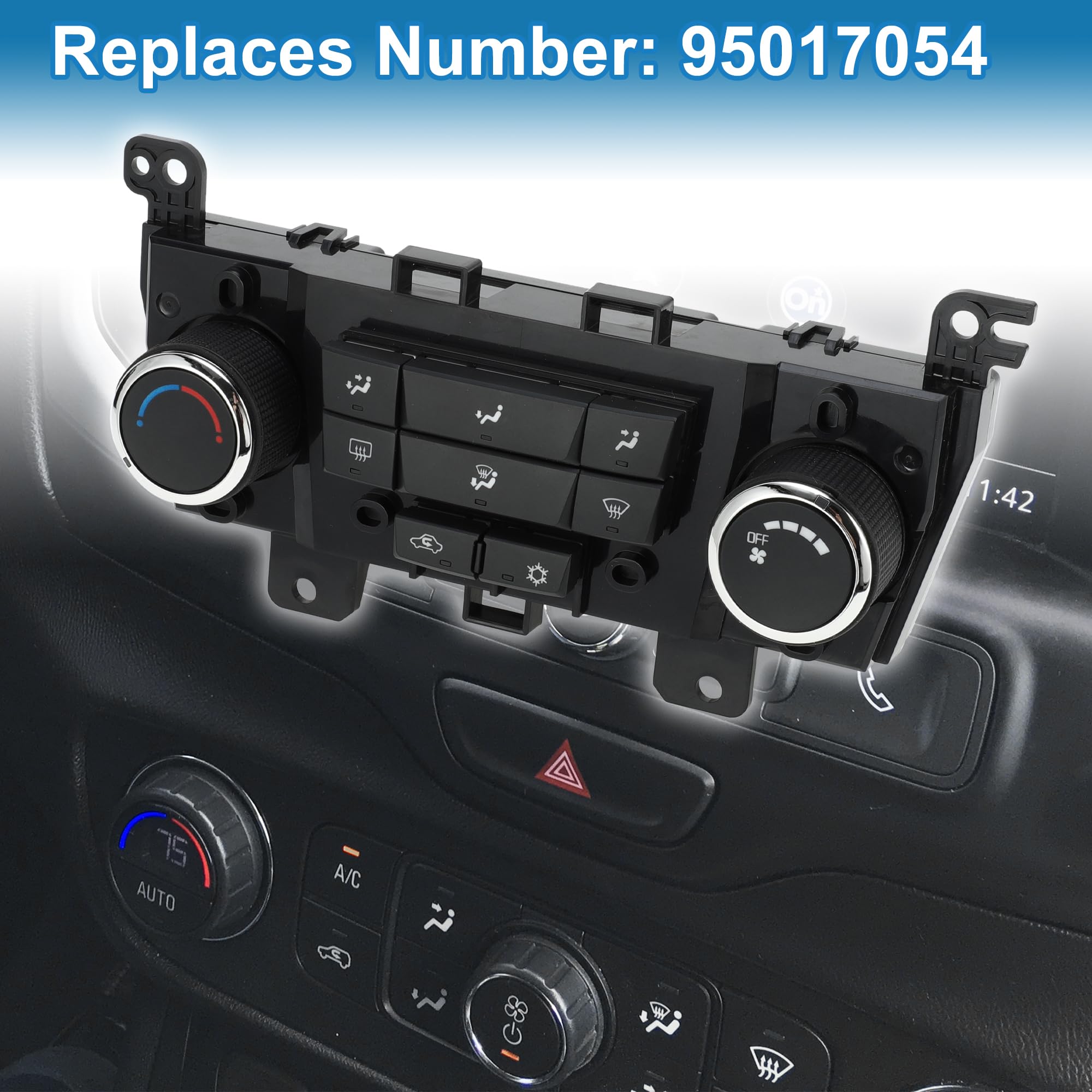 A ABSOPRO Unité Commutation Climatisation Pour Chevrolet Cruze 11-12 1pc | Pour Chevrolet Orlando 2012, Noir, Plastique/Métal, Manuel, 6 Broches, OE 95017054, Restaure Chauffage