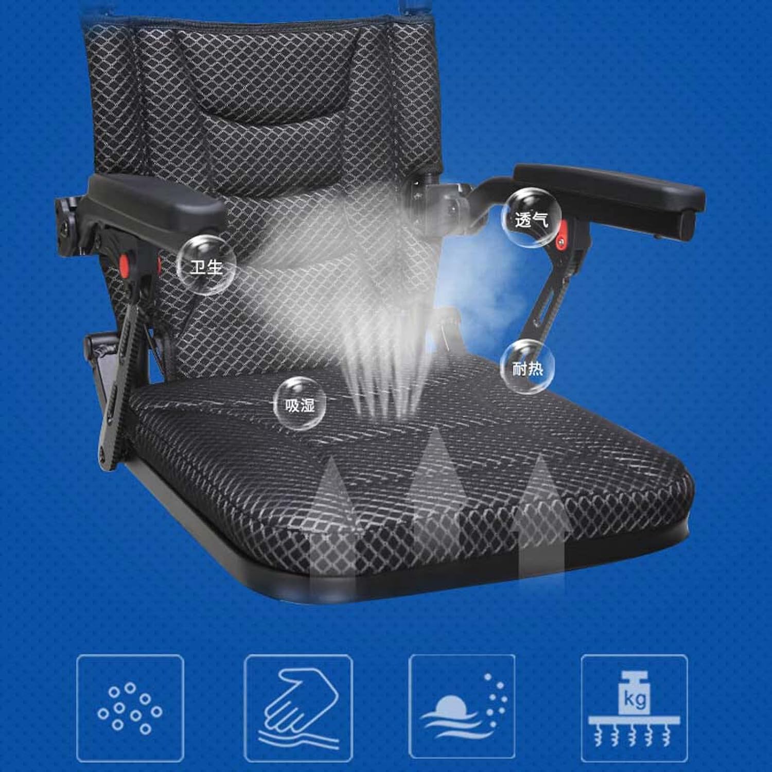 sedia a rotelle Carrello per sedia a rotelle da viaggio pieghevole con freno a mano e bracciolo ribaltabile in lega di magnesio sedia rotelle