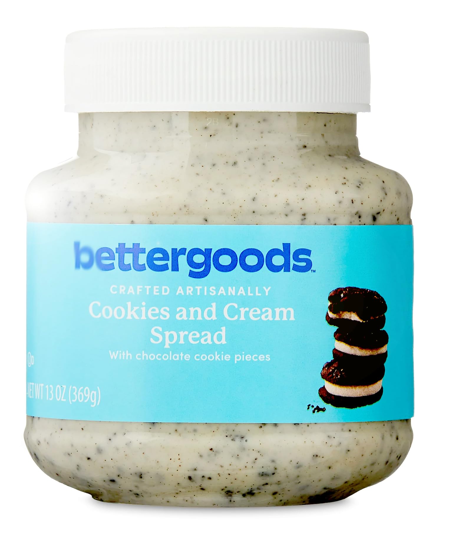 bettergoods Cookies and Cream Spreads, 13oz Jar - White Chocolate Swirled With Crumbles, Great Snack Snacking Dessert Food Treat