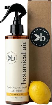 Plant-Based Odor Eliminator Spray Natural Essential Oil Air Freshener for Home, Bathroom, Fabrics & Pet Areas 8 oz Citrus Veil