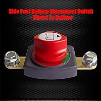 Vista 5 de Ampper Interruptor de Desconexión de Batería de Poste Lateral 12V - 48V, Interruptor de Batería Marina Desconectar Corte de Energía para Automóvil