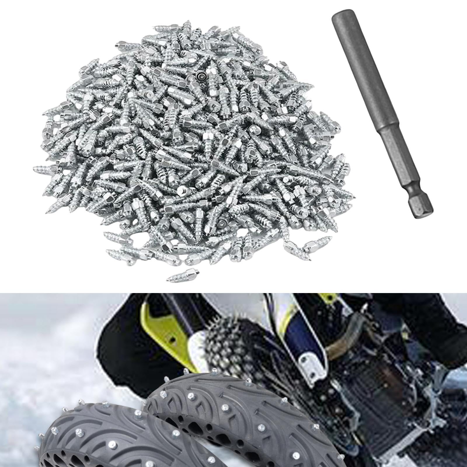 200 Unidades de Clavos de Deslizamiento para Neumáticos, Tacos para Nieve, para Motocicletas Y Scooters.