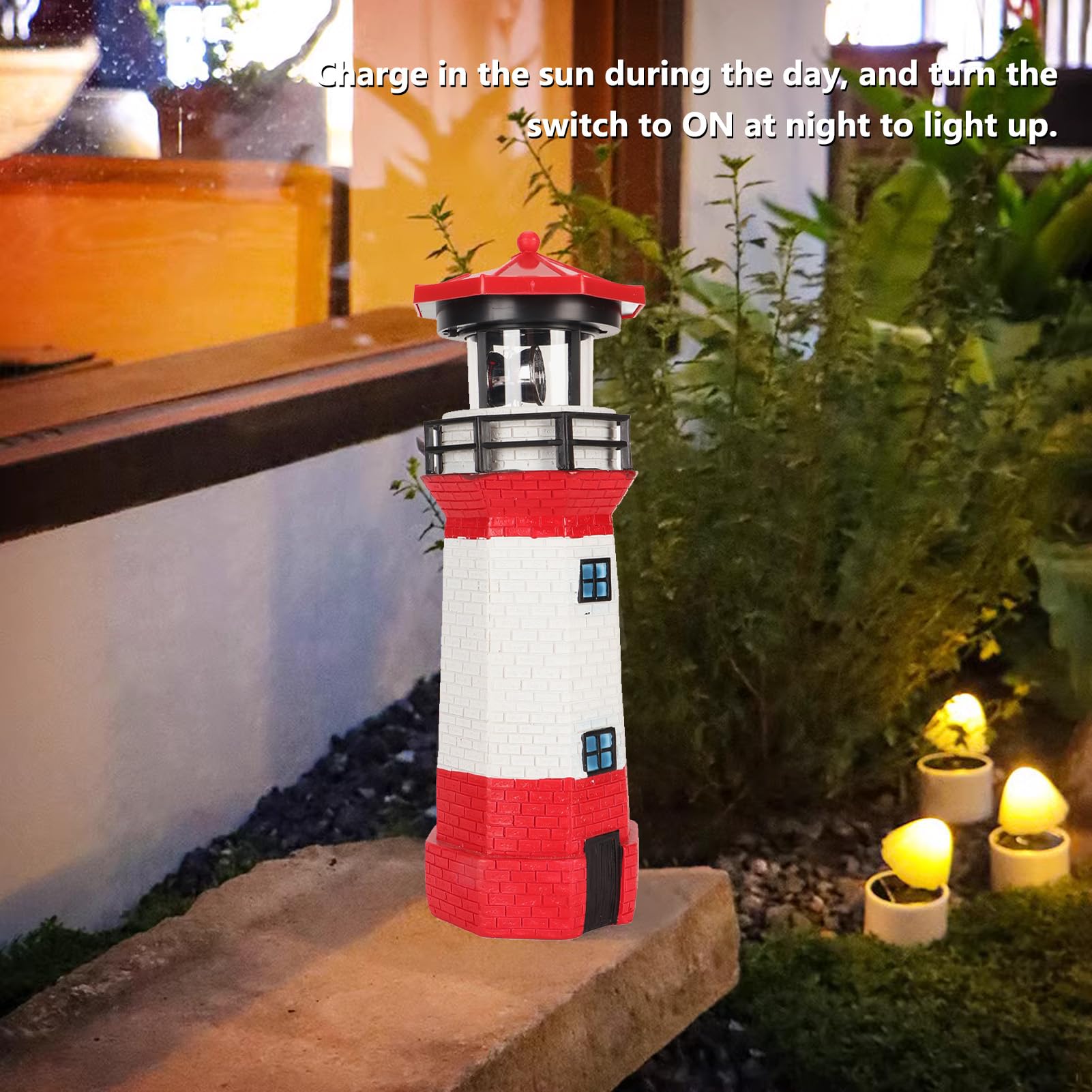 Pssopp Solar Lighthouse Outdoor Garden Decor - Image 2