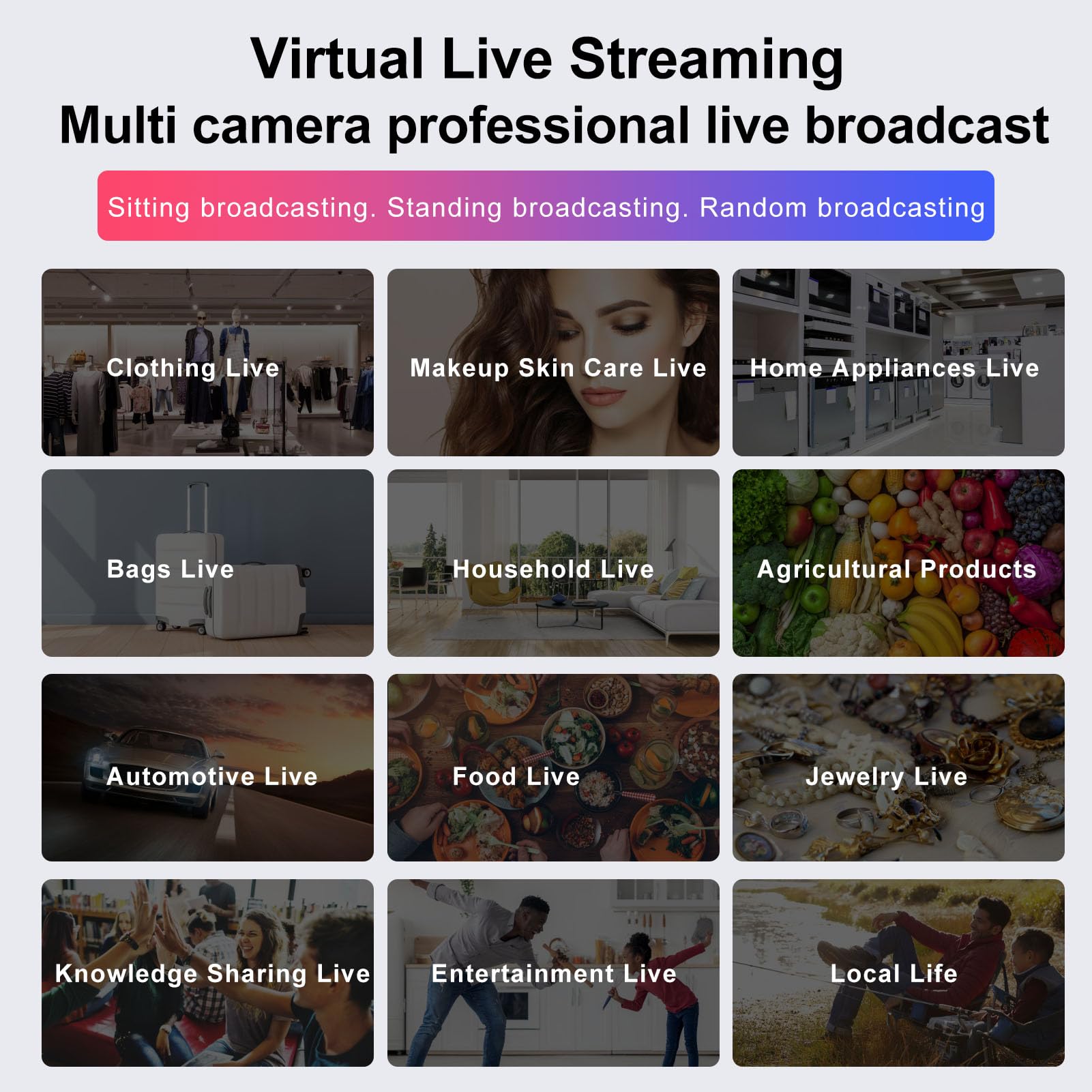 Tabletop Live Streaming Machine, Video Recording 10.1 Inch Tabletop Live Streaming Screen for Recreation Equipment (US Plug)