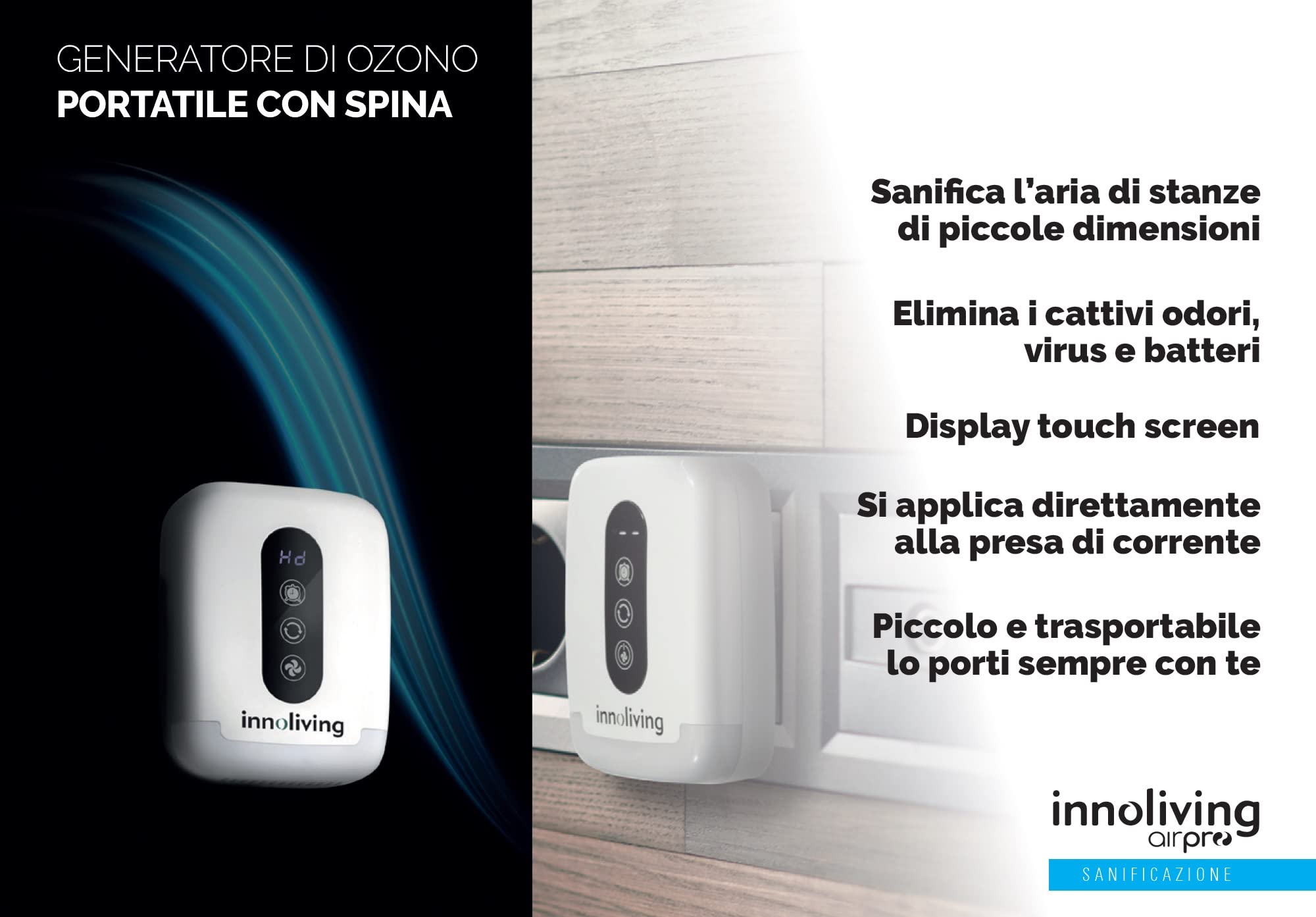 Generatore Di Ozono Per Aria Portatile Innoliving Inn-552