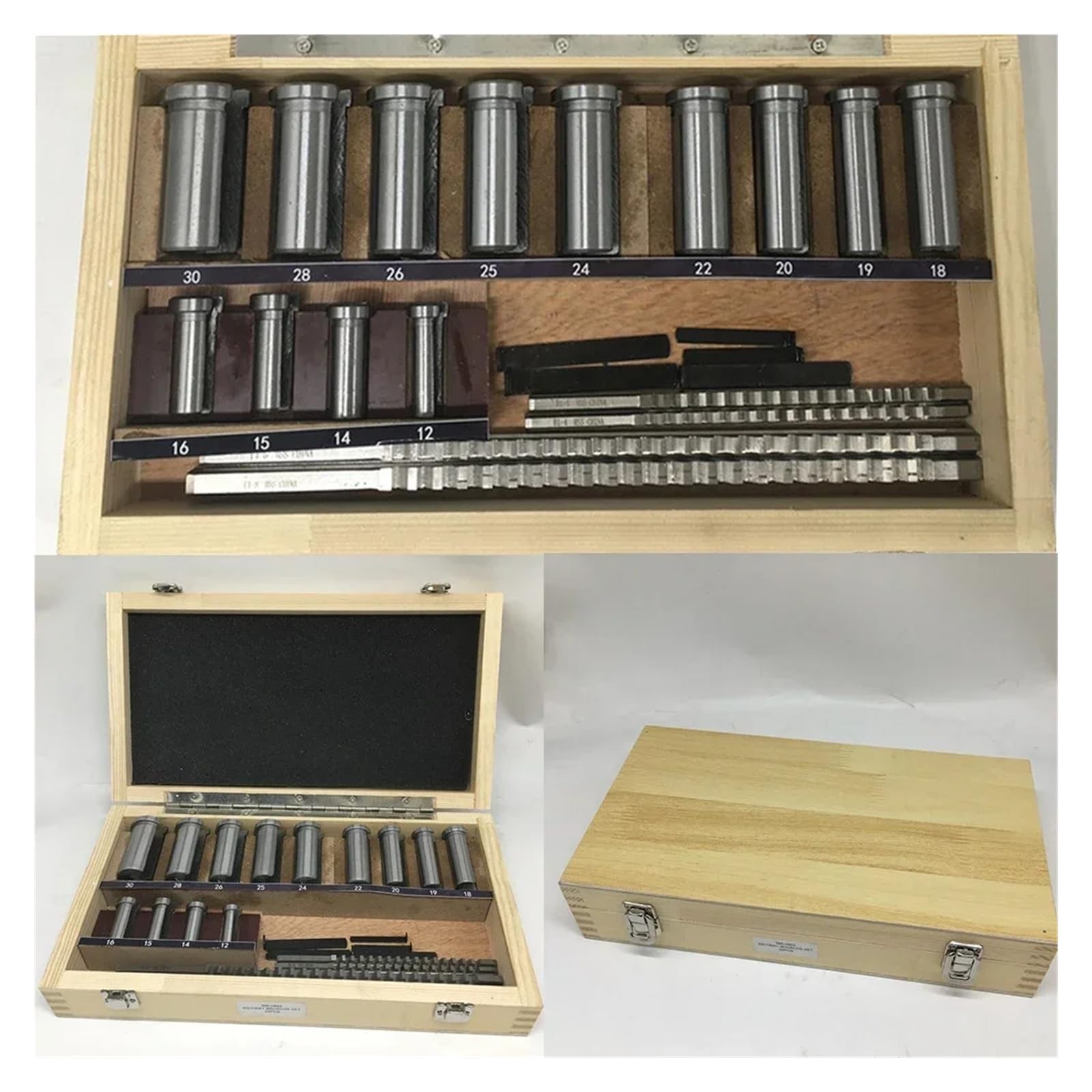 Kit de 22 brochas de chavetero de 4 mm, 5 mm, 6 mm y 8 mm de empuje, 13 casquillos y 5 calzas for mecanizado de metales CNC. Resistencia al calor