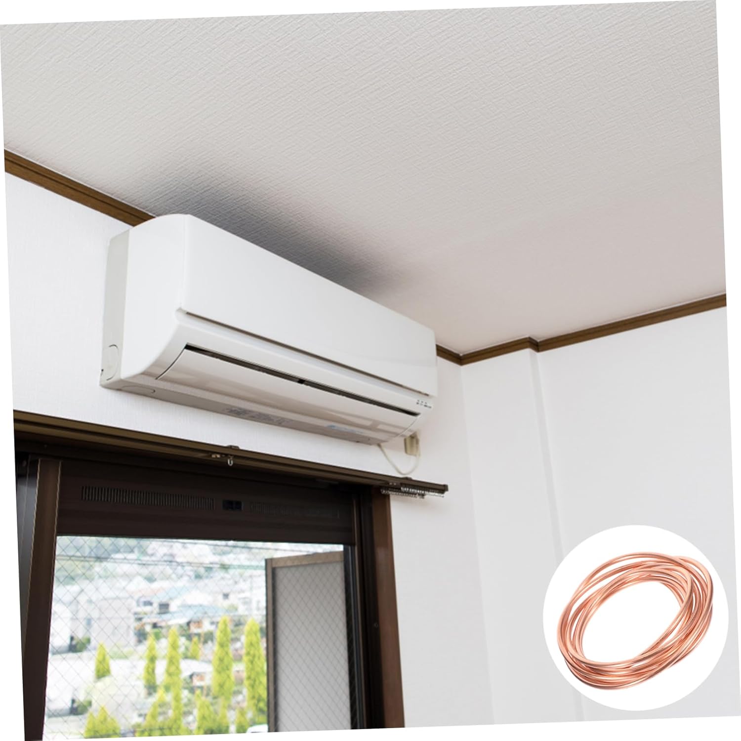 5pcs Copper Tubing Coil Soft Conditioning Tube Easy to Bend Refrigeration Tubing Compact Design for Easy Installation Storage Inner