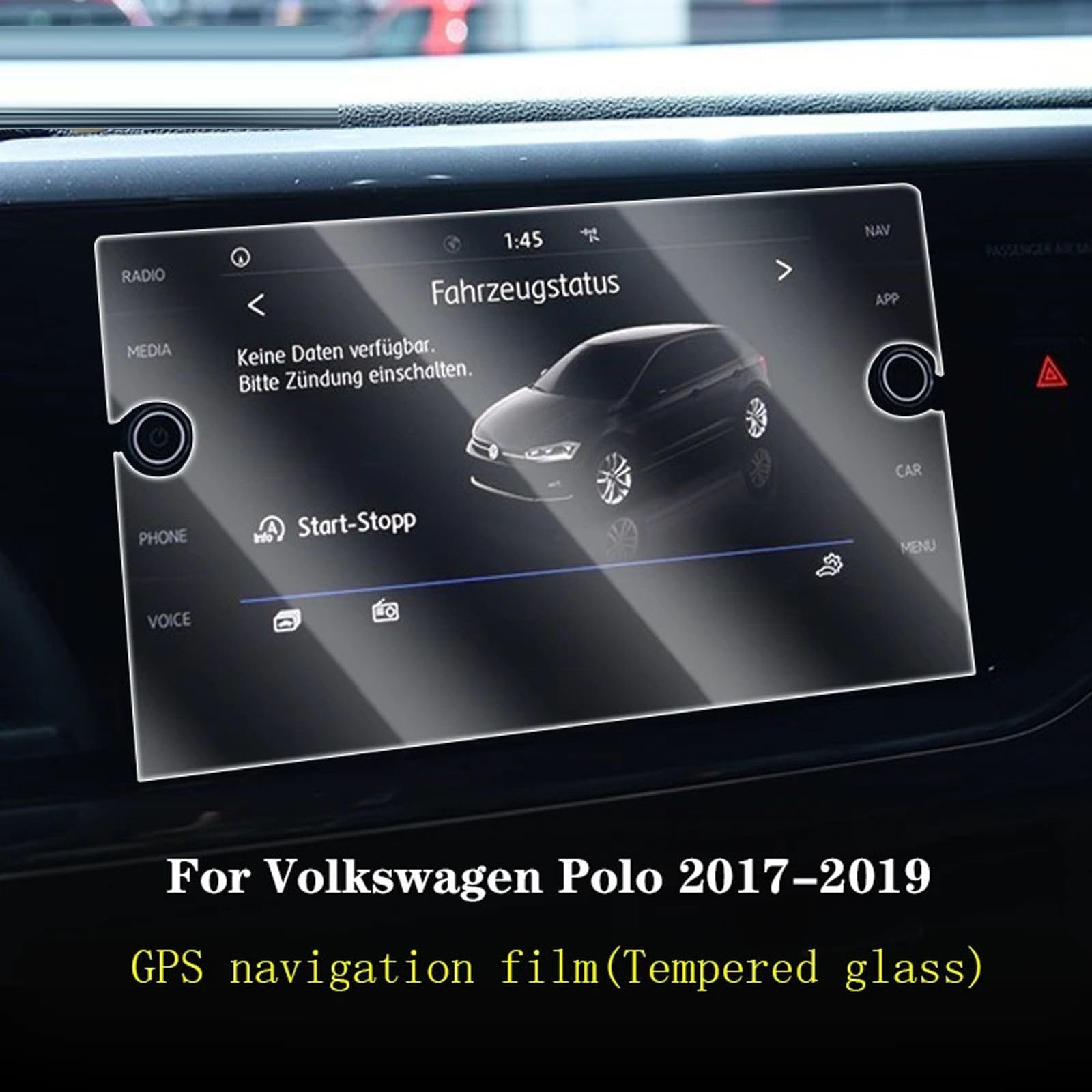Pellicola Protettiva in Vetro temperato per Console Centrale per Auto, Pellicola Protettiva per VW Polo 2017-2019