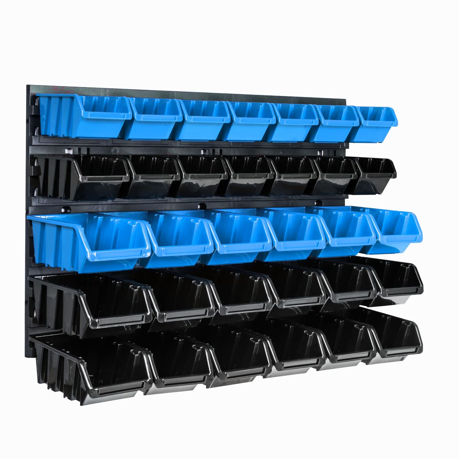 Sistema de Almacenamiento de Pared, 576 x 390 mm, 32 Unidades, Cajas apilables Cajas de Almacenamiento Visual Placas de Pared extrafuertes, estantería Ampliable, estantería de Taller