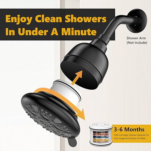 Miniatura 7 de Cartucho de repuesto de filtro de ducha de 16 etapas de alta presión para agua dura, universalmente compatible con cualquier diseño similar, reduce