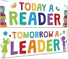 Sproutbrite Classroom Decorations - Reading Banner and Poster for Teachers - Bulletin Board and Wall Decor for Pre School, Elementary and Middle School