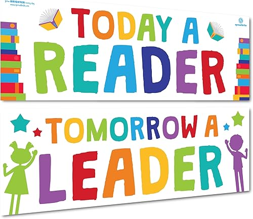 Sproutbrite Decoraciones para el aula, pancarta de lectura y póster para profesores, tablero de anuncios y decoración de pared para preescolar,