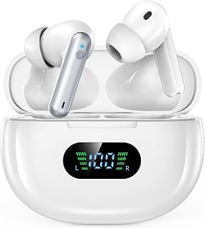 Rechargeable Bluetooth Hearing Aids for Seniors - 5 Volume Levels, 8Hr Battery, Noise Reduction, Stylish Earbuds
