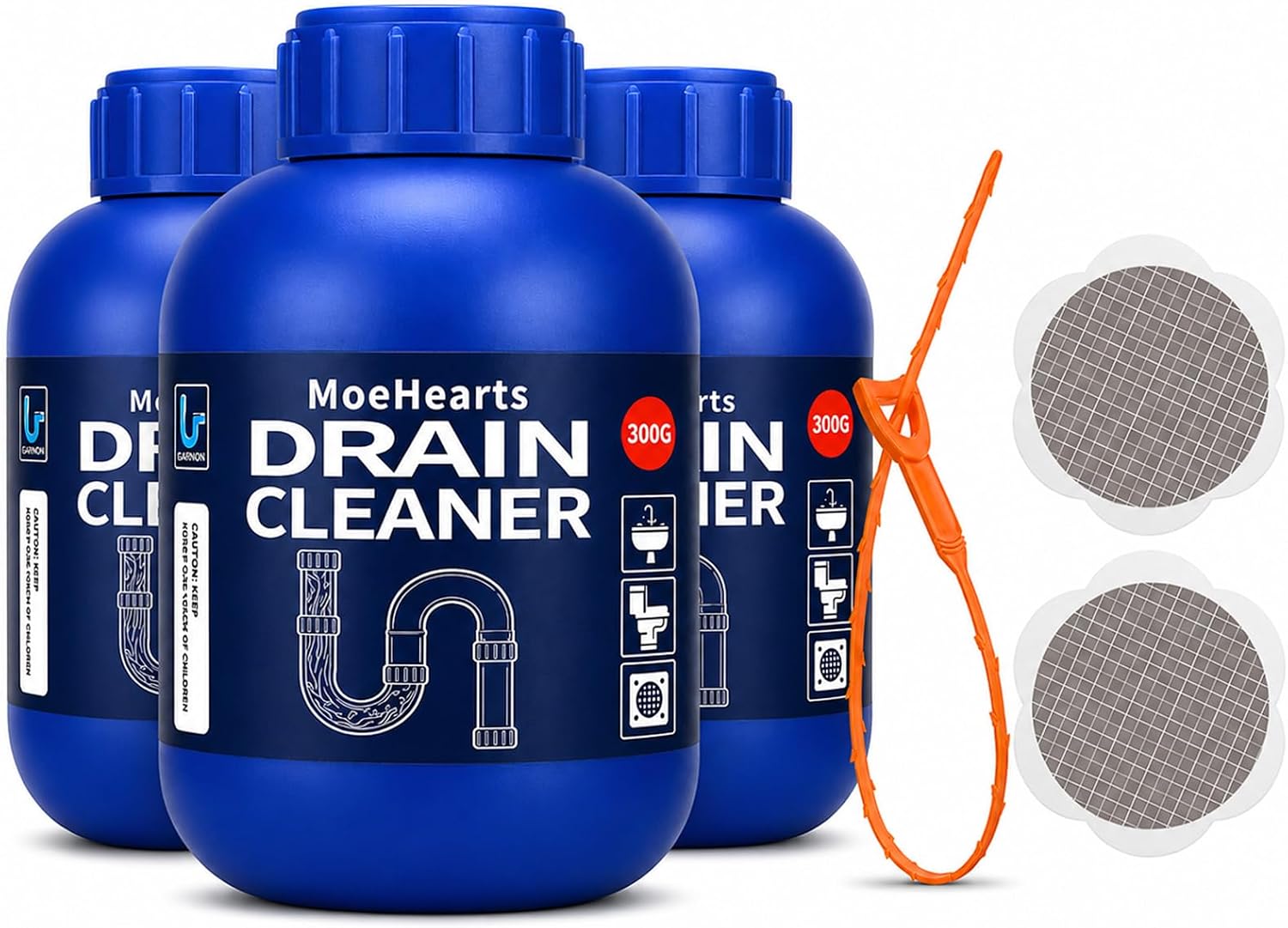 Drain Cleaner for Hair Clog, Controls Odors Sink Cleaner 3PCS