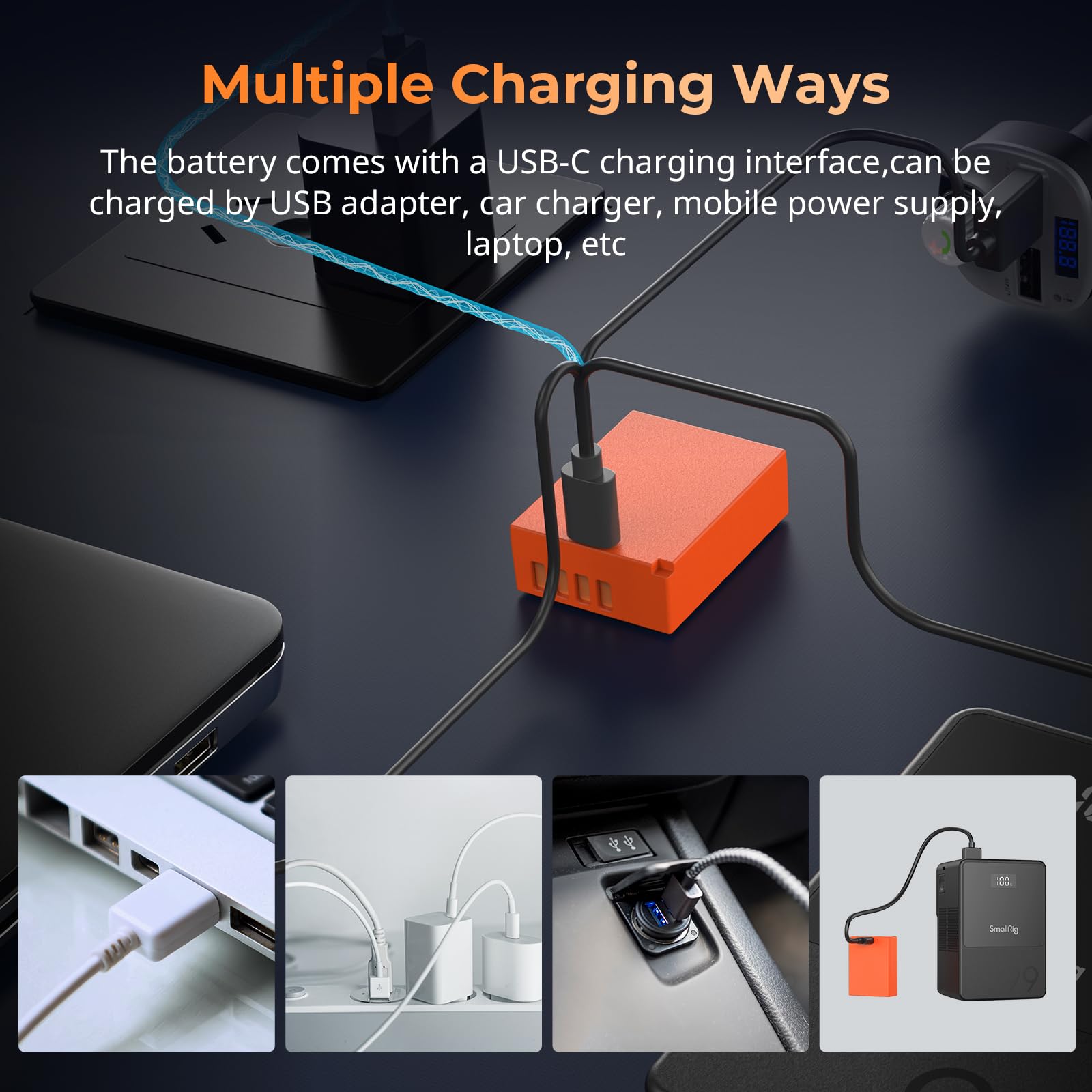 SMALLRIG Battery 1050mAh USB-C Kamera Akku für Fujifilm NP-W126S X100VI, X-S10, X-T100, 2,5H Vollladung, für X-T50, X100V, X-T10, X-T20, X-T30, X-T30 II, X-T200, X-Pro1, X-T2, X-T3, X-M5, X-E5-5088