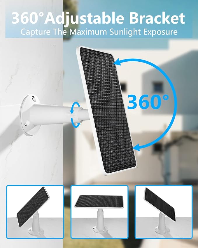 Panel solar de 5W para cámaras de seguridad compatible con Eufycam miniatura 5