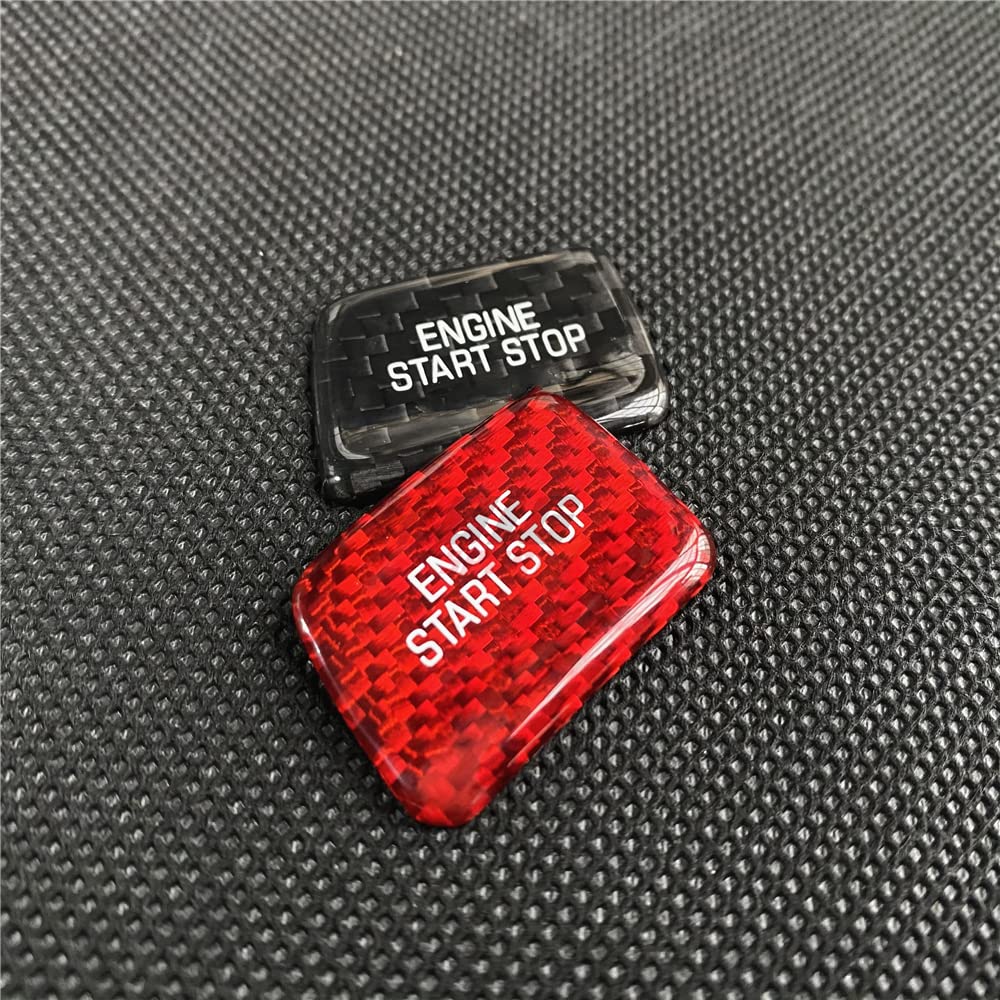 SANRILY for Chevy Push Start Button Cover Stickers True Carbon Fiber Start Stop Button Cover Decals for Chevrolet Camaro, Car Trim Accessories Black