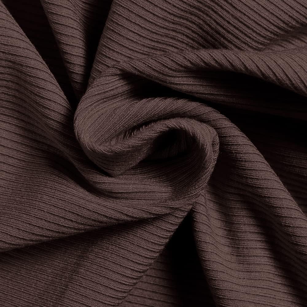 Roselux Womens Long Sleeve Stretch Crewneck Ribbed T-Shirt Fitted Casual Basic Tops - Image 7