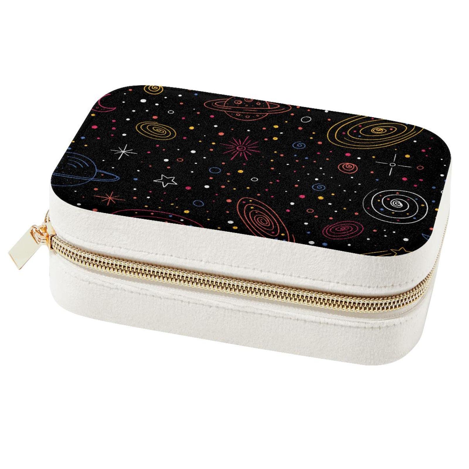 Boîte à bijoux de voyage portable galaxie pour bagues femmes et filles
