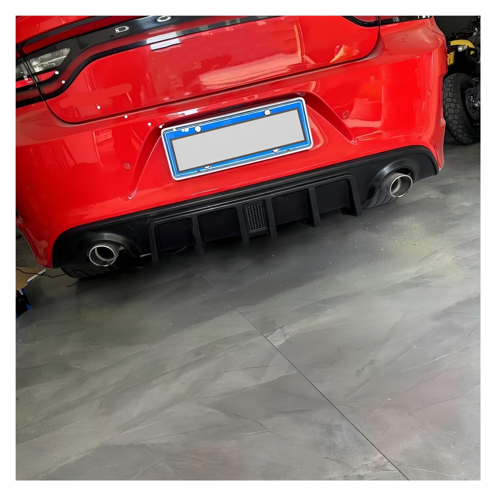 Gloss Black Car Rear Bumper Diffuser Splitter Compatible for Dodge Charger SRT Daytona GT R/T 2015-2023 with Brake Light Tuning BodyKit