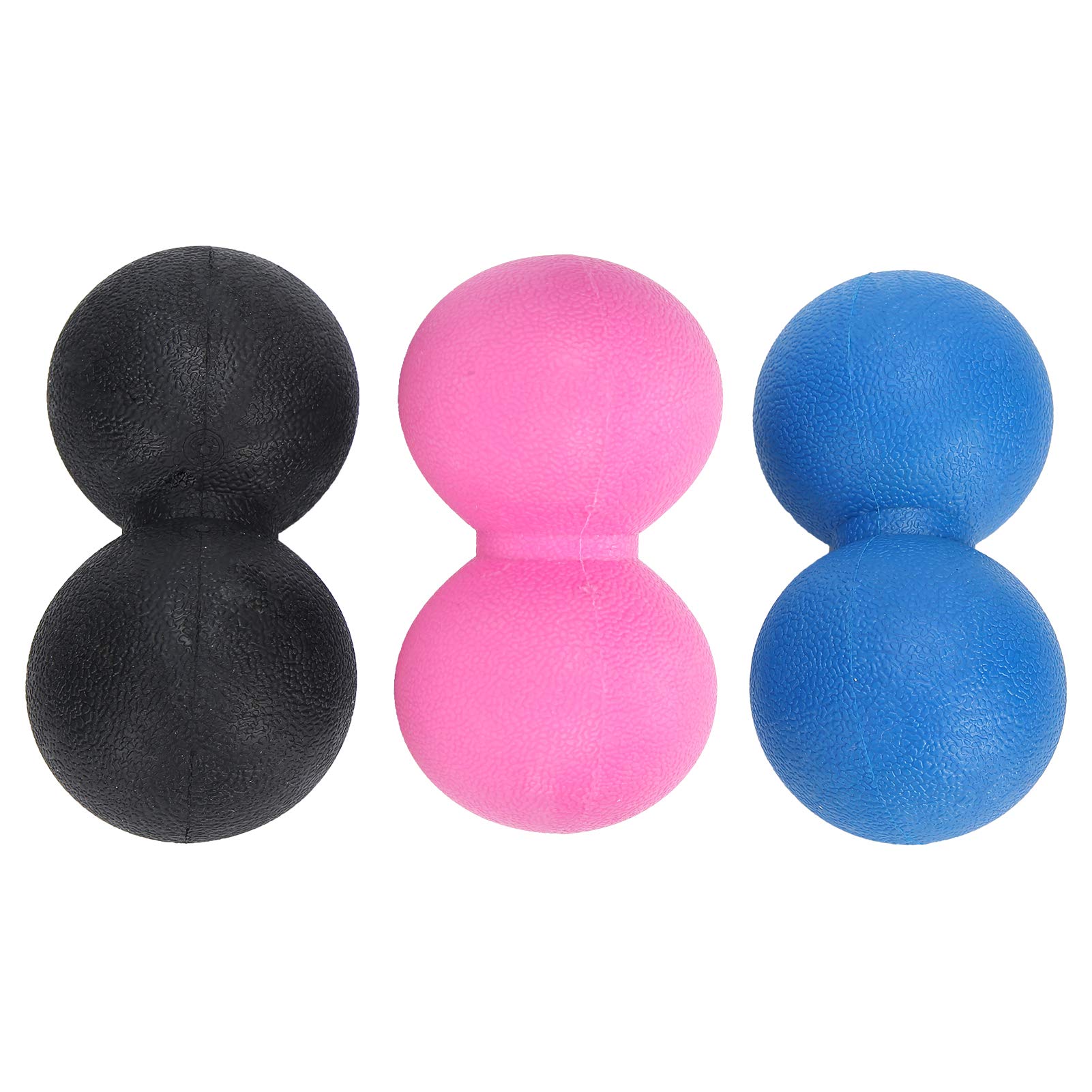TPR-Massageball-Set, Tragbare Faszien-Übungsbälle Zur Muskelentspannung und Schmerzlinderung – Ideal für den Heim- oder Bürogebrauch, 3 Einheiten (Schwarz+Rosarot+Blau)