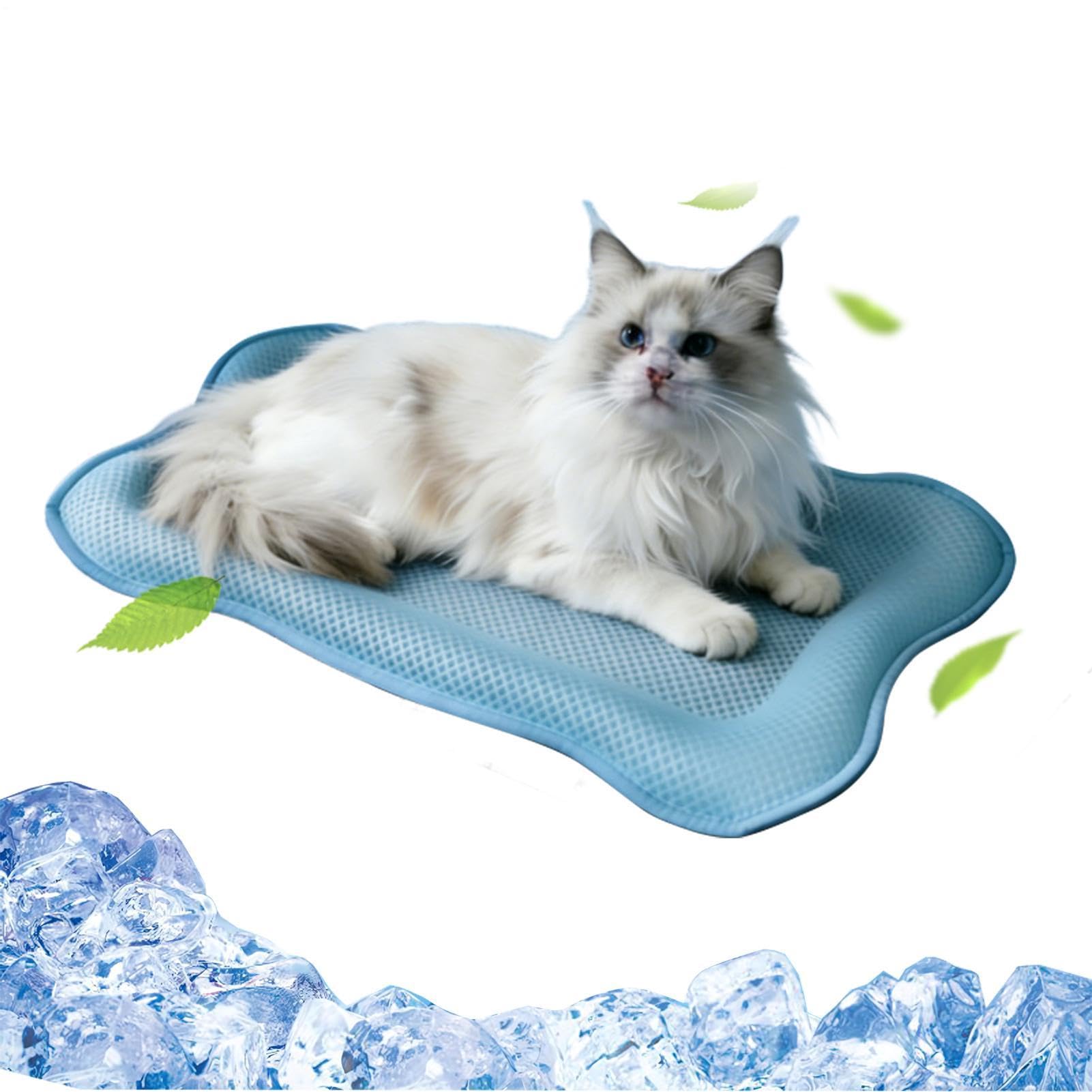 Tapis rafraîchissant pour chaton et chiot avec lit lavable de forme os