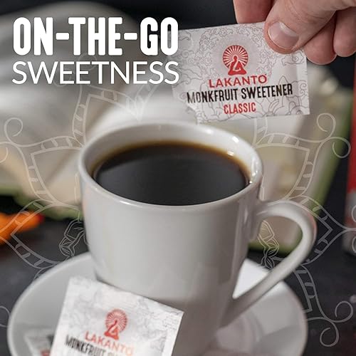 Miniatura 4 de Lakanto Paquetes de edulcorante clásico de fruta de monje reemplazo de azúcar blanco cero carbohidratos netos cero glucémico cero calorías endulzar