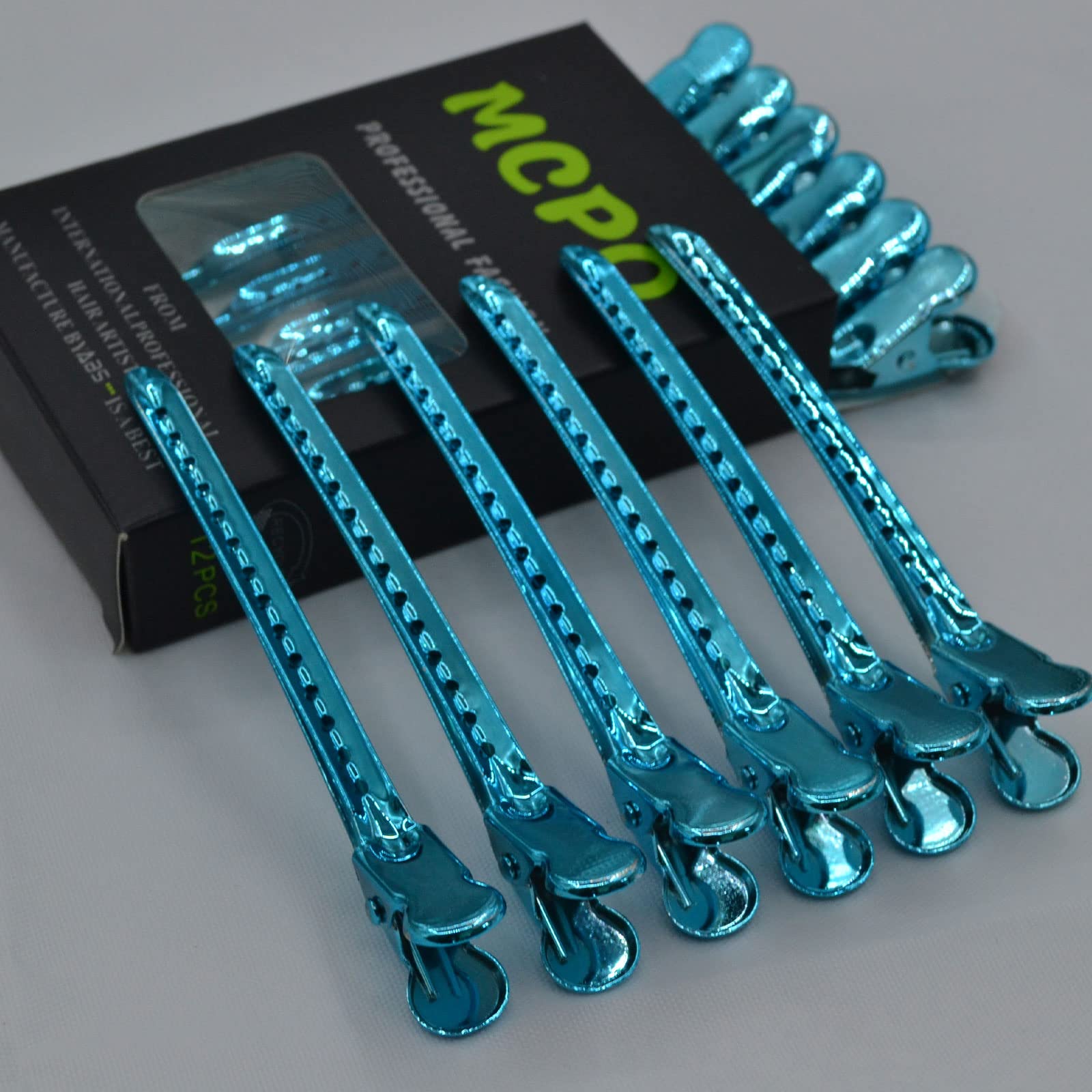 12 Pcs Metal Duckbill Hair Clips for Hair Sectioning Alligator Hair Clips for Styling Dividing Duck Bill Clips with Anti-Slip Holes Salon Barber