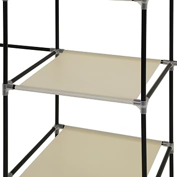 Songmics Folding Fabric Dress Cabinet, 175x150x45CM, Beige, RYG12M