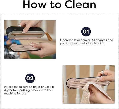 Miniatura 8 de CIARRA Máquina selladora al vacío portátil para conservación de alimentos y frescos, sellador al vacío de alimentos inalámbrico con 3 modos,