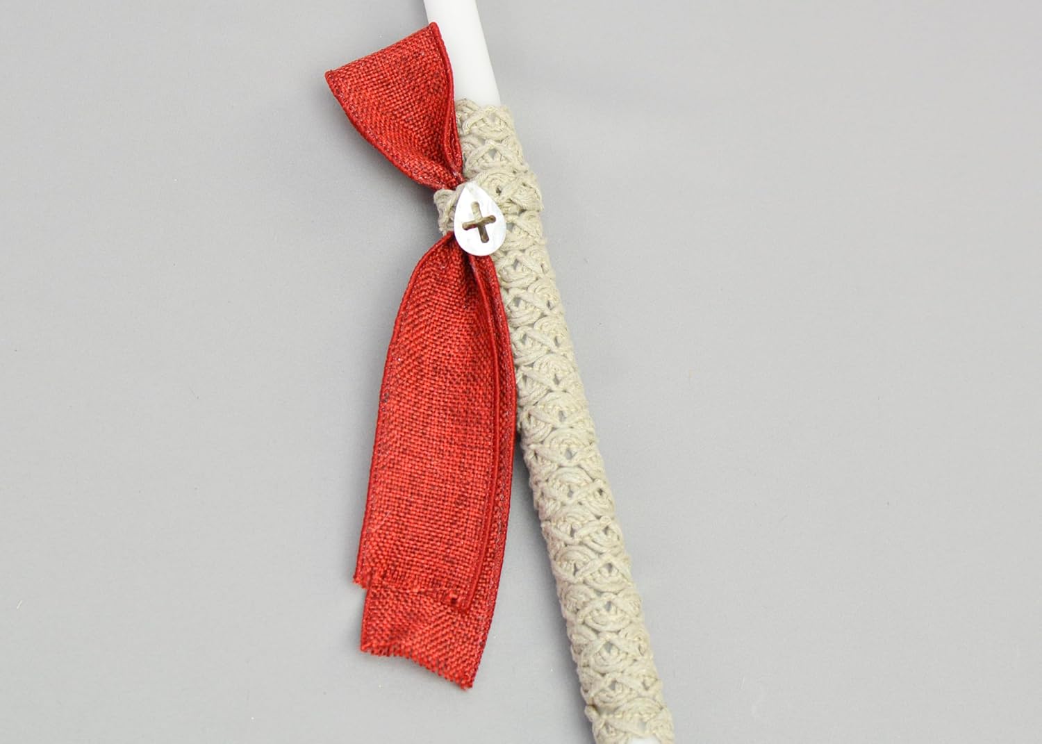 Greek Orthodox Easter Candle - Salvation Easter Candles - Pascha Lambathes - Πασχαλινἐς Λαμπάδες | Dahlia Rope Tied Cross