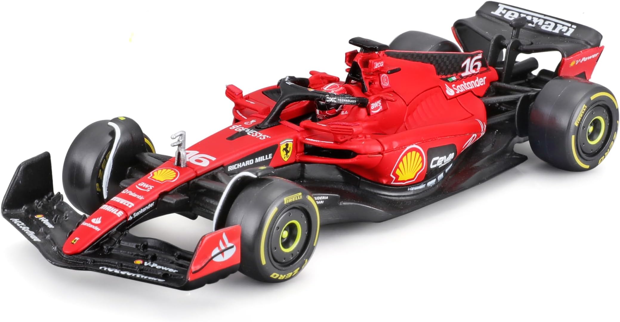 1:43 SFR Ferrari F1 Team Race Car (2023) with Helmet - Leclerc #16
