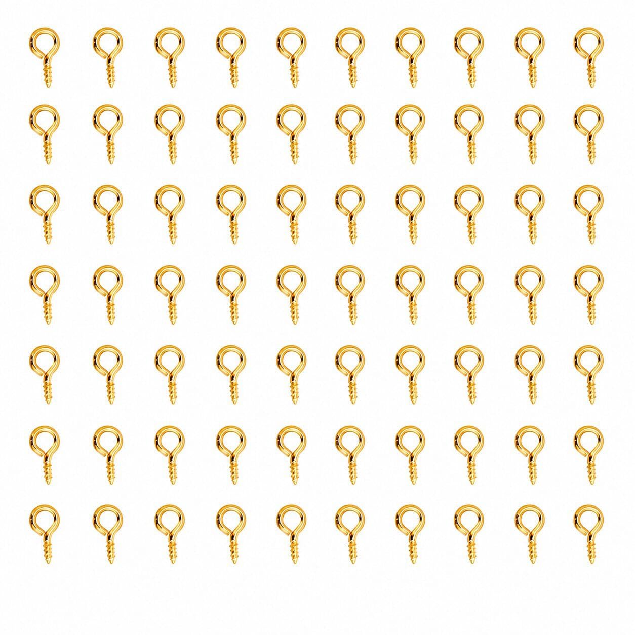 50 Pcs Screw Eye Pins Hooks 5x15mm Metal Eyelets Threaded Hooks for DIY Jewellery Making Pendant Beads Craft Findings Kit Golden-image-35