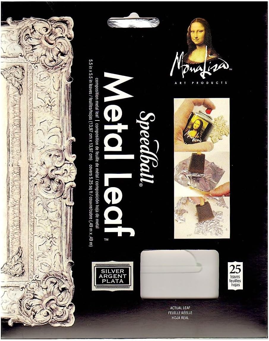 Mona Lisa Metal Leaf Imitation Silver Pack of 25 Sheets [Pack of 2] (13753-PK2)