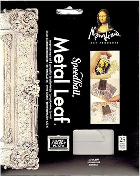 Mona Lisa Metal Leaf Imitation Silver Pack of 25 Sheets [Pack of 2] 13753-PK2