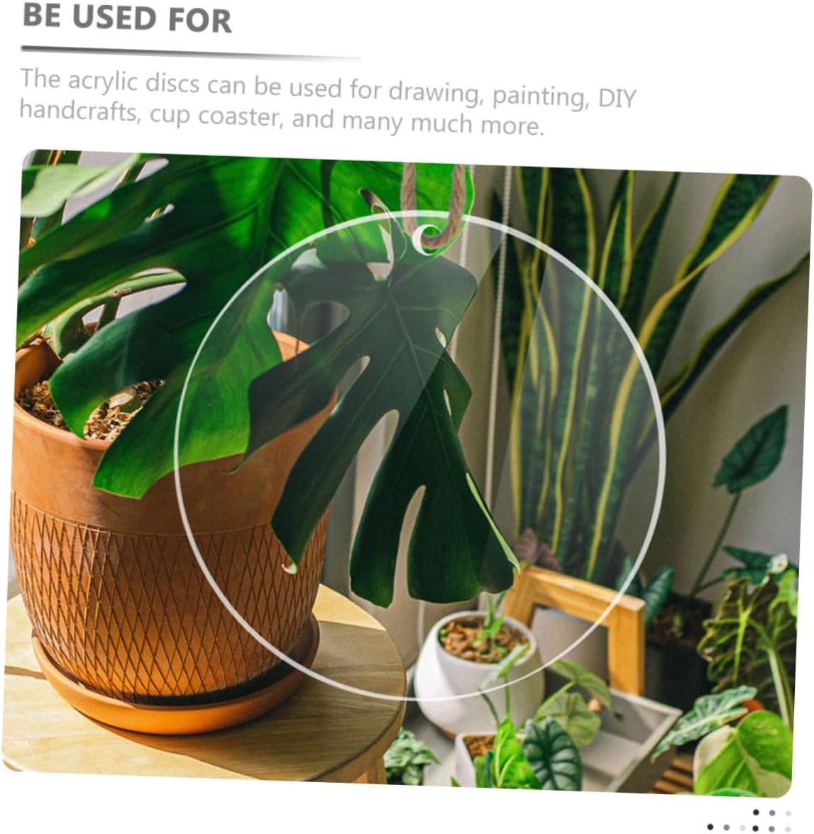 Uonlytech 8pcs Acrylic Circle Discs Holes for Projects Round Blanks for Arts Crafts Decorations and Personalization