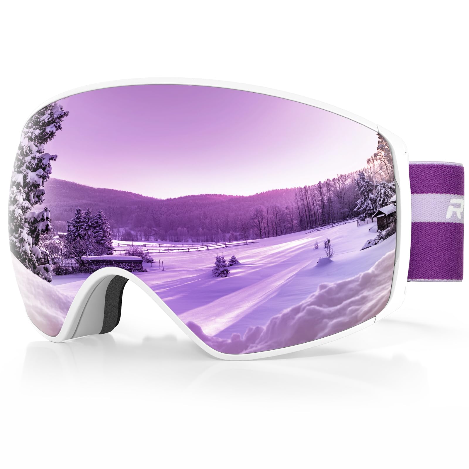 Gogle narciarskie, gogle śnieżne dla mężczyzn, kobiet, młodzieży, gogle snowboardowe, gogle narciarskie z wymiennymi soczewkami, ochrona przed promieniowaniem UV OTG, kask przeciwmgielny,